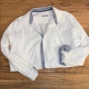 Tasso Elba white button down size L neck 16-16.5